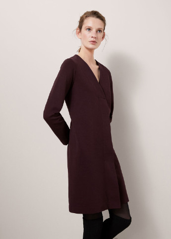 Бордовое кэжуал платье Massimo Dutti