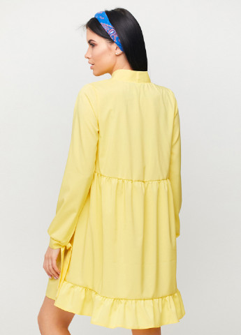 Желтое кэжуал платье а-силуэт Karree однотонное