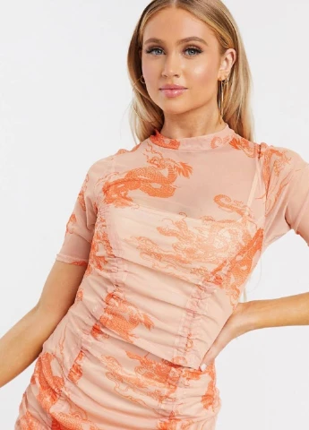 Комбинированное кэжуал платье Missguided с абстрактным узором