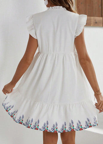 Белое кэжуал платье для беременных SHEIN с цветочным принтом