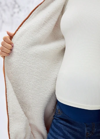 Коричнева зимня куртка для вагітних SHEIN