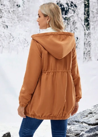 Коричнева зимня куртка для вагітних SHEIN