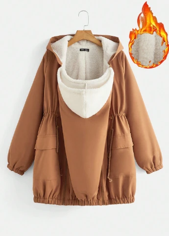 Коричнева зимня куртка для вагітних SHEIN