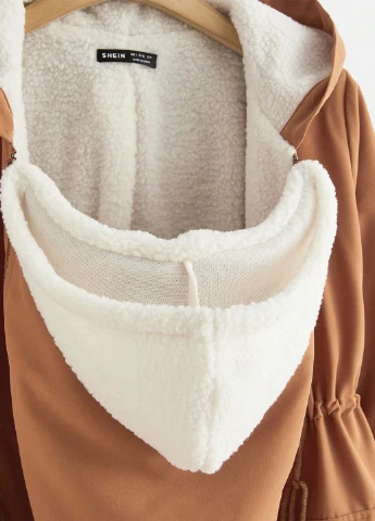 Коричнева зимня куртка для вагітних SHEIN