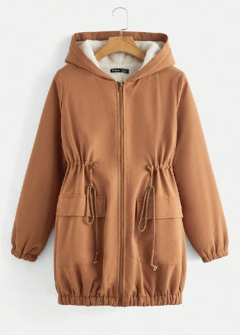 Коричнева зимня куртка для вагітних SHEIN