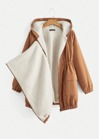 Коричнева зимня куртка для вагітних SHEIN