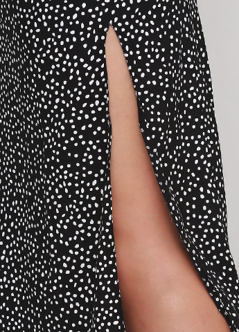 Черно-белая кэжуал в горошек юбка H&M