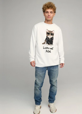 Білий світшот чоловічий oversize /no flis/ YAPPI малюнок (251791248)