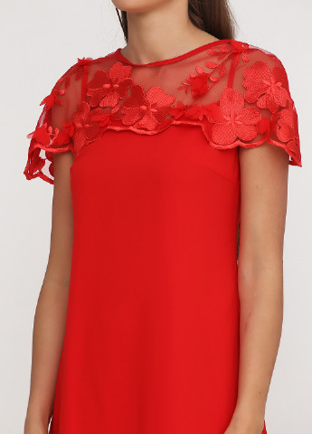 Червона коктейльна плаття, сукня міді Olga Shyrai for PUBLIC&PRIVATE однотонна