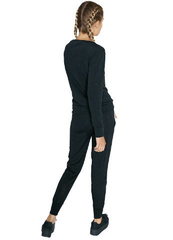Костюм (світшот, брюки) Asos з довгим рукавом однотонний чорний кежуал поліестер