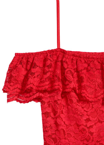 Красное кэжуал платье H&M фактурное