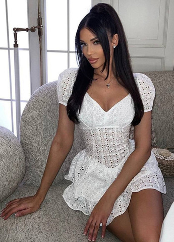 Білий кежуал сукня-комбінезон кльош No Brand однотонна