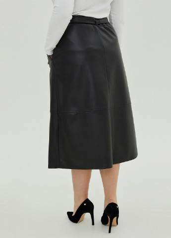 Черная кэжуал однотонная юбка A'll Posa а-силуэта (трапеция)