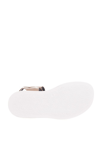 Кофейные босоножки Bizoni на липучке с белой подошвой