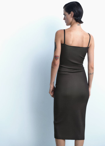 Черное кэжуал платье футляр, платье-майка Zara однотонное