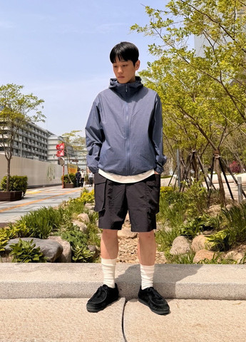 Синяя демисезонная ветровка Uniqlo