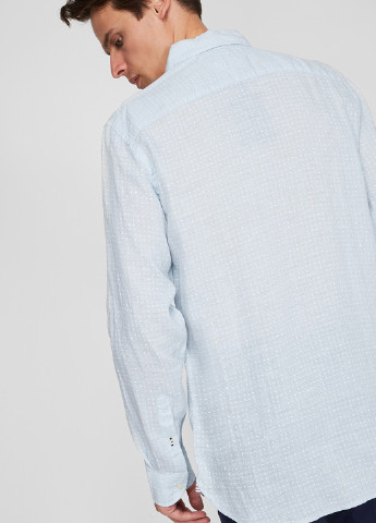 Голубой кэжуал рубашка с геометрическим узором Tommy Hilfiger