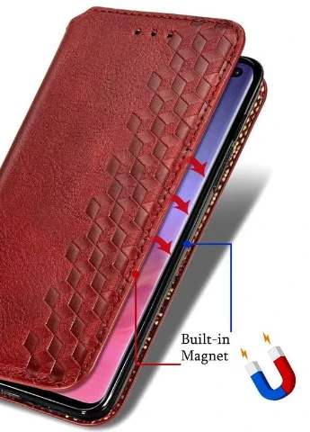 Кожаный чехол книжка Cubic (PU) для Xiaomi Mi 10 Lite Красный (is_00000037899_3) Getman (237825240)