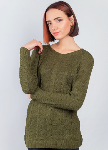 Оливковый (хаки) демисезонный пуловер пуловер Time of Style