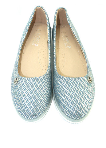 Женские балетки | голубые геометрические брошь, стразы искусственная кожа (300041110)