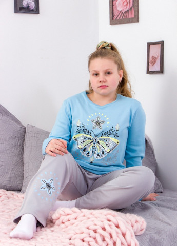 Голубая всесезон пижама для девочки (подростковая) Носи своє 6076
