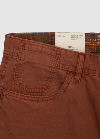 Светло-коричневые джинсовые демисезонные прямые брюки Tom Tailor