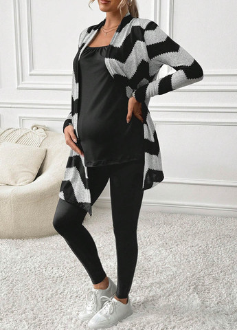 Комбинированный демисезонный комплект для беременных (кардиган, леггинсы) SHEIN