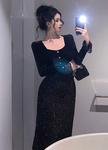 Чорна кежуал сукня силуетна SHEIN однотонна