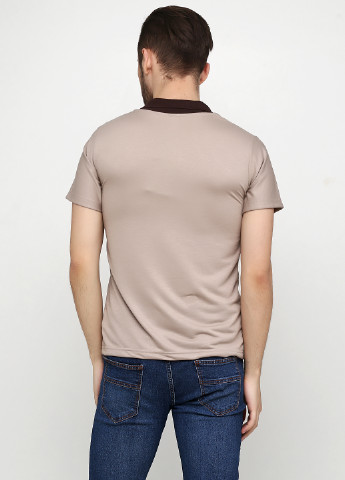 Бежевая футболка-поло для мужчин Chiarotex однотонная