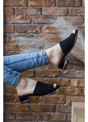Черные мюли женские enigma 2780 36 р Fashion на низком каблуке
