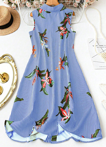 Комбинированное кэжуал платье рубашка SHEIN в полоску