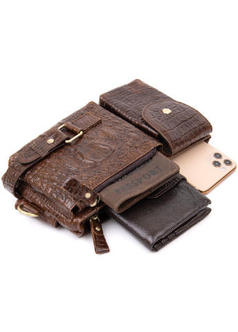 Чоловіча шкіряна бананка 22,8х13,3х2 см Vintage (232989696)