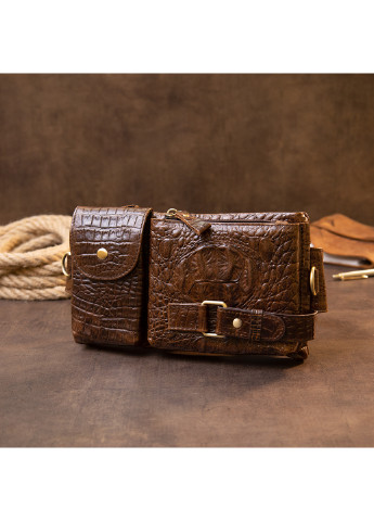 Чоловіча шкіряна бананка 22,8х13,3х2 см Vintage (232989696)