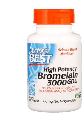 Бромелайн, Bromelain,, 500 мг, 90 капсул Doctor's Best (228292376)