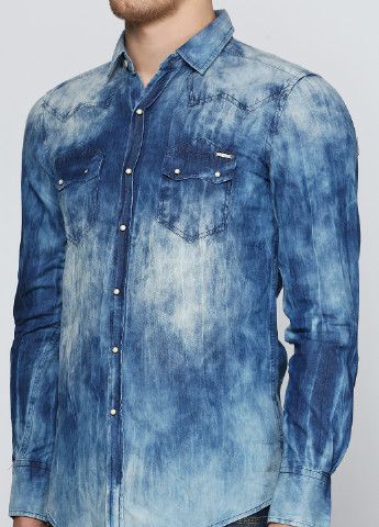 Джинсовая кэжуал рубашка с градиентным узором Antony Morato с длинным рукавом