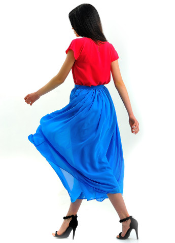 Синяя кэжуал однотонная юбка Nai Lu-na by Anastasiia Ivanova миди