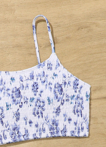 Білий літній купальник (ліф, трусики) топ, роздільний SHEIN