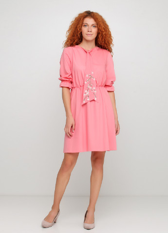 Рожева кежуал плаття, сукня кльош Sassofono однотонна