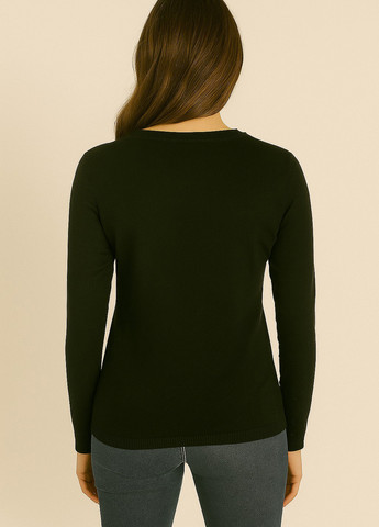 Черный демисезонный пуловер пуловер Sassofono