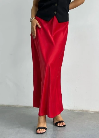 Красная праздничный, кэжуал однотонная юбка Fashion