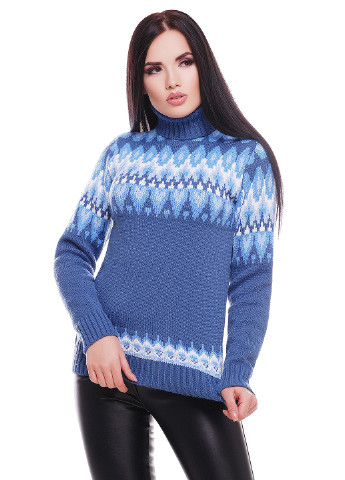 Светло-синий зимний свитер 1 For You