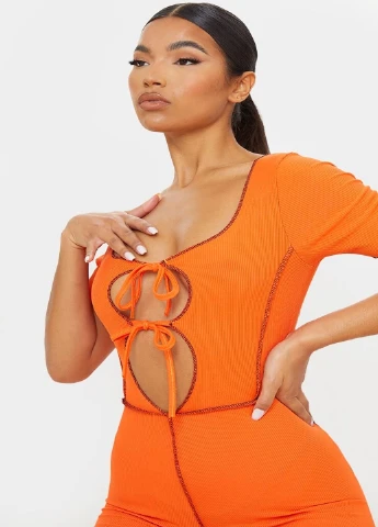 Комбінезон PrettyLittleThing однотонний помаранчевий