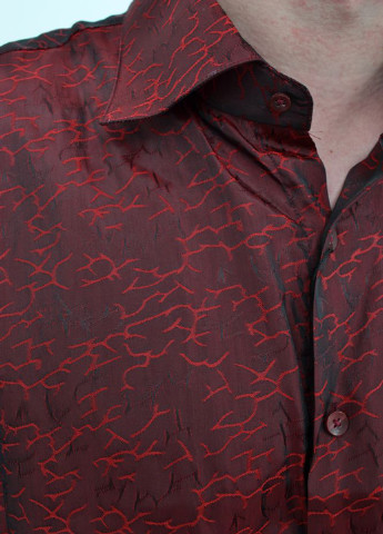 Бордовая кэжуал рубашка с абстрактным узором Ager