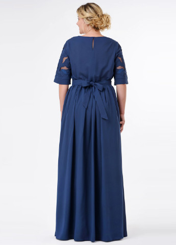 Синя вечірня сукня RicaMare з абстрактним візерунком
