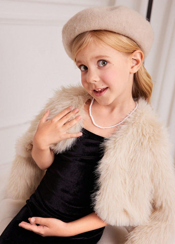 Комбинированный зимний комплект (платье, полушубок) SHEIN