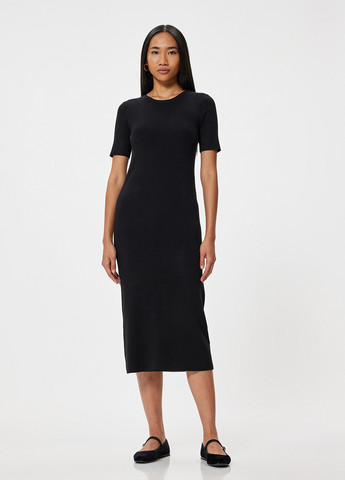 Черное кэжуал платье KOTON однотонное