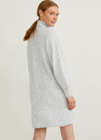 Светло-серое кэжуал платье платье-свитер C&A меланжевое