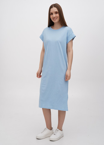 Голубое кэжуал платье платье-футболка Moss Copenhagen однотонное