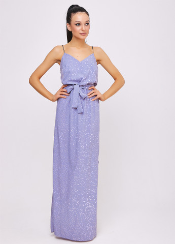 Светло-фиолетовое кэжуал платье ST-Seventeen в горошек