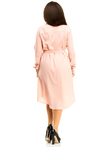 Персикова кежуал сукня Lady Style з малюнком